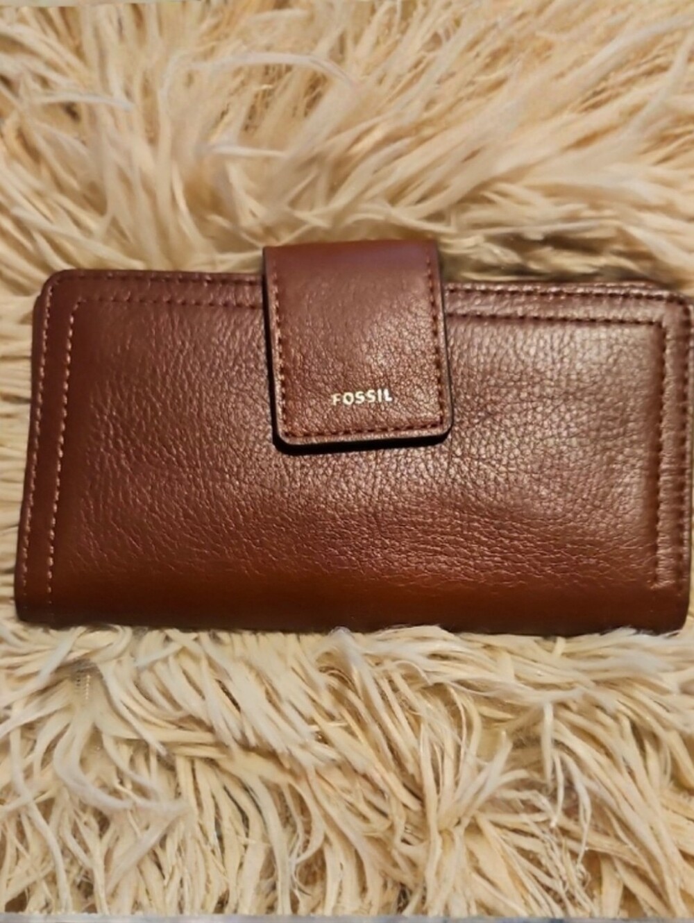 New Fossil logan RFID Tab Clutch Brown